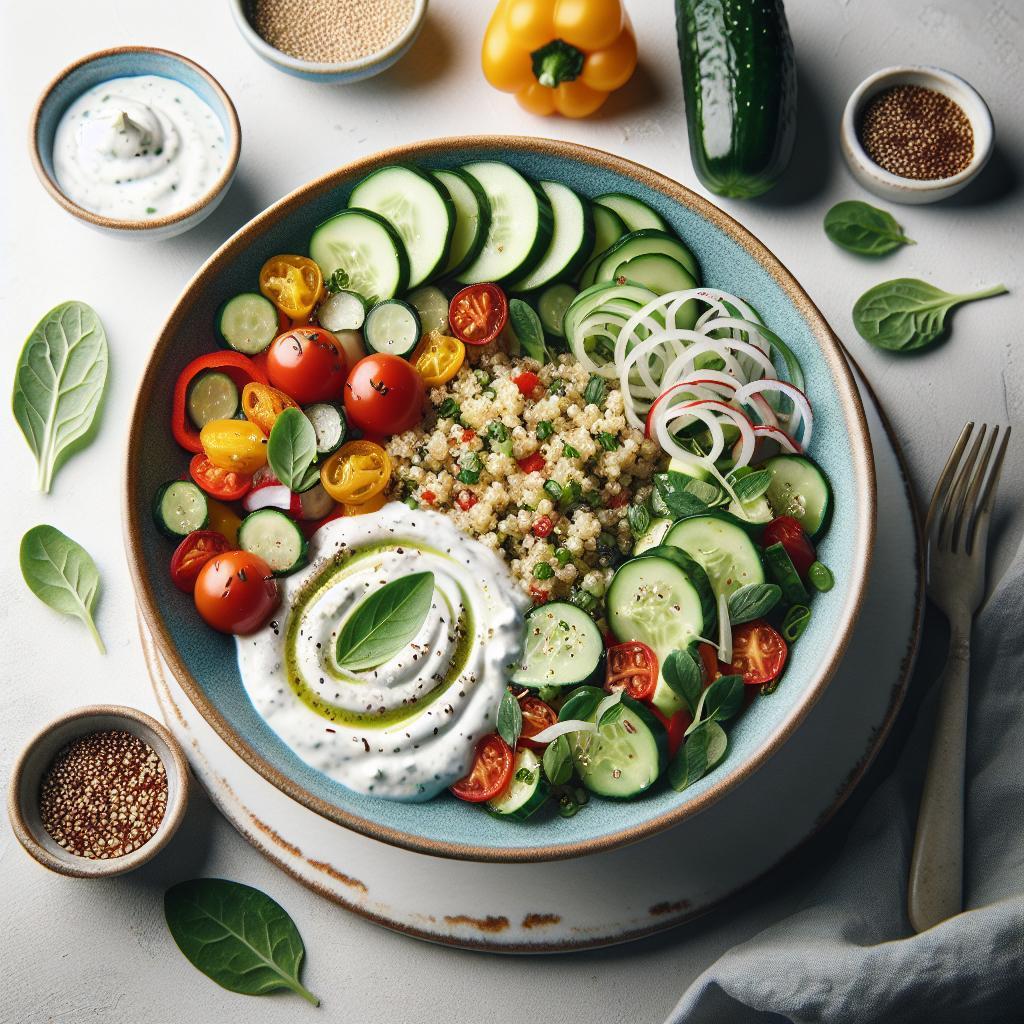 Bright Bites: Greek Quinoa Bowls with Creamy Tzatziki