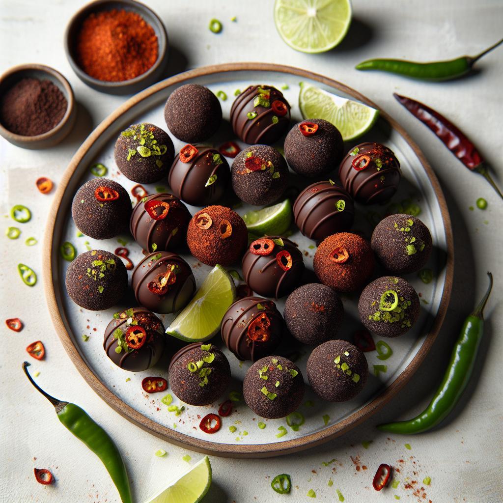 Zesty Lime & Chili Dark Chocolate Truffles: Bold Indulgence