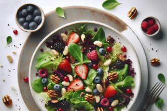 Berry Bliss: Spring Mix Salad with Crunchy Nut Twist