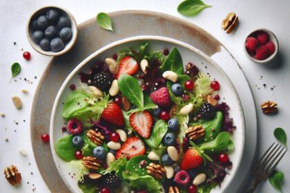 Berry Bliss: Spring Mix Salad with Crunchy Nut Twist