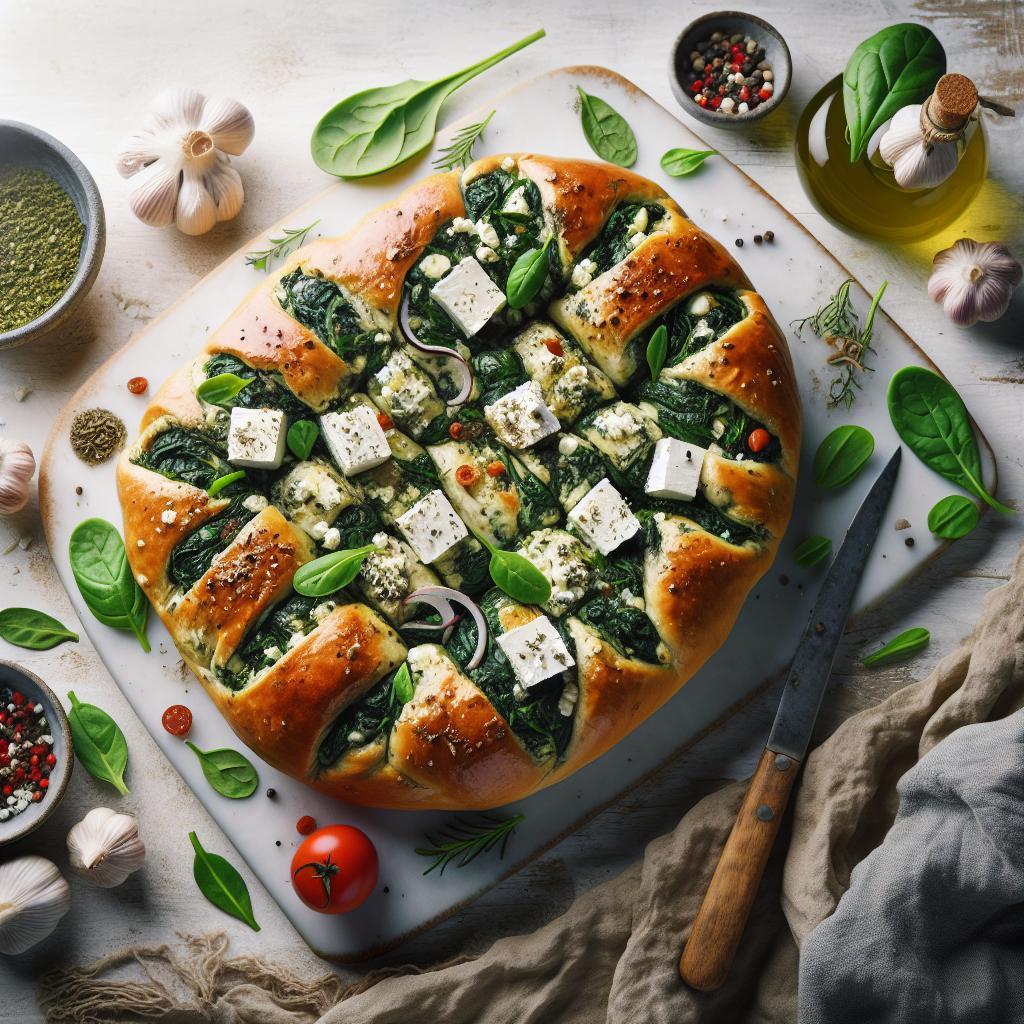 Savory Spinach and Feta Bread: A Mediterranean Delight