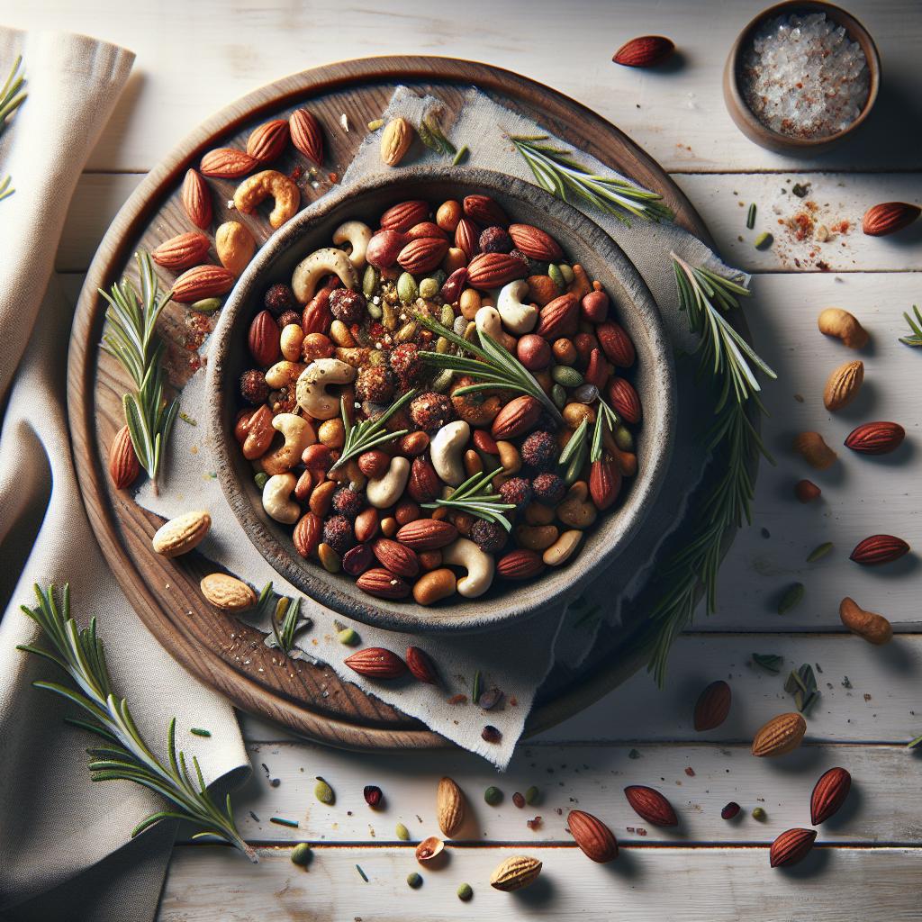 Aromatic Spiced Nut Mix with Rosemary: Flavor Unleashed