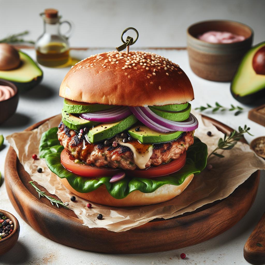 Savory Turkey Burgers with Creamy Avocado Twist