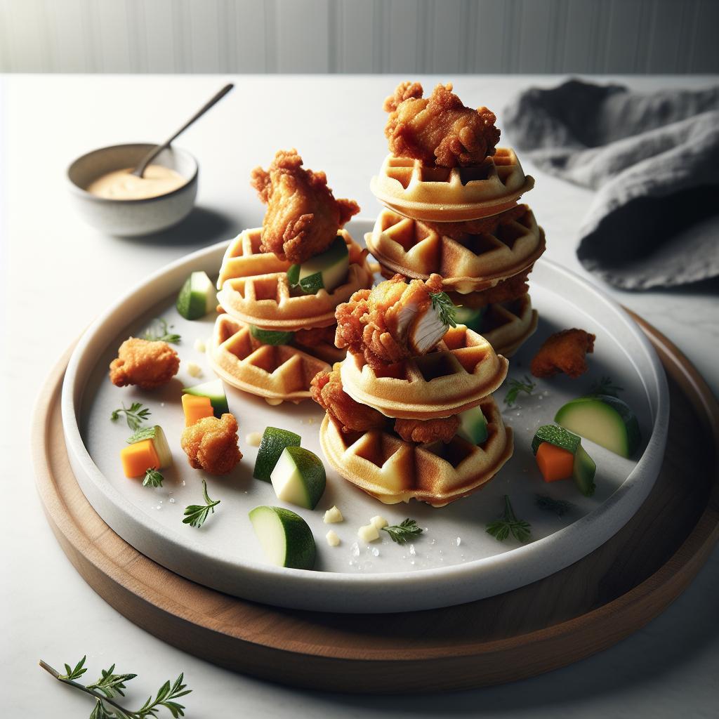 Crispy Chicken Waffle Bites: A Savory Snack Delight
