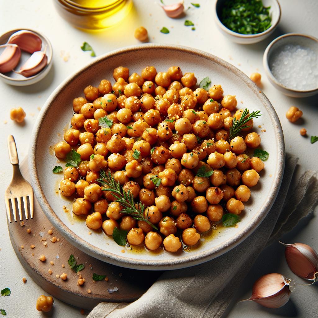 Crispy Garlic Roasted Chickpeas: A Savory Snack Delight