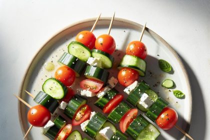 Fresh & Flavorful Cucumber Tomato Feta Skewers Recipe
