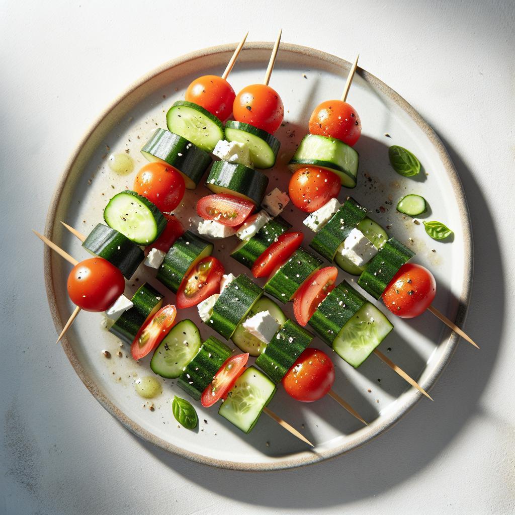 Fresh & Flavorful Cucumber Tomato Feta Skewers Recipe