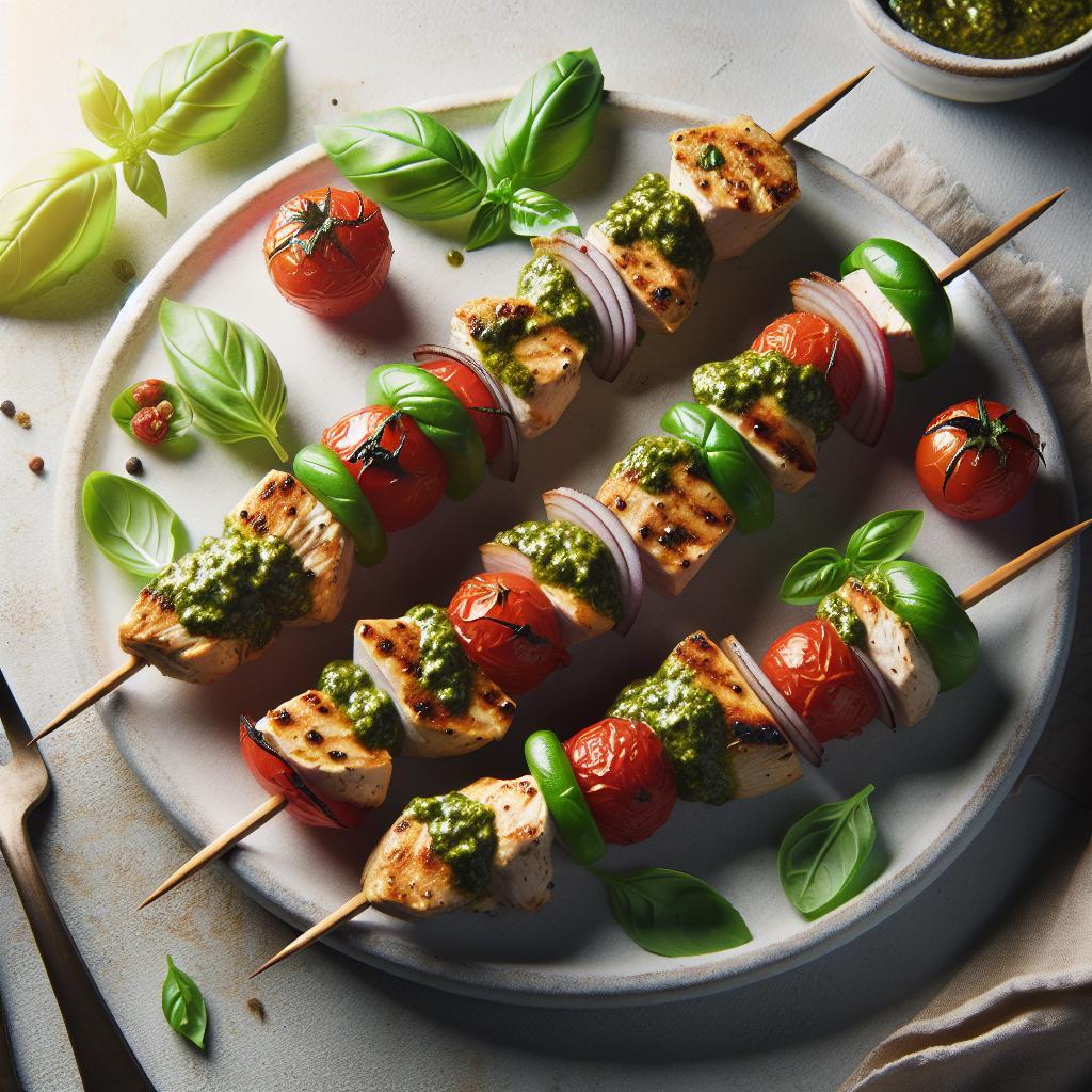 Savor the Flavor: Delicious Pesto Chicken Skewers Recipe