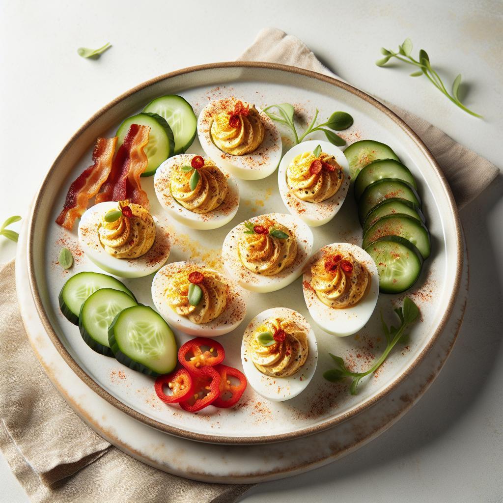 Zesty Deviled Eggs with Paprika: Bacon-Free Delight