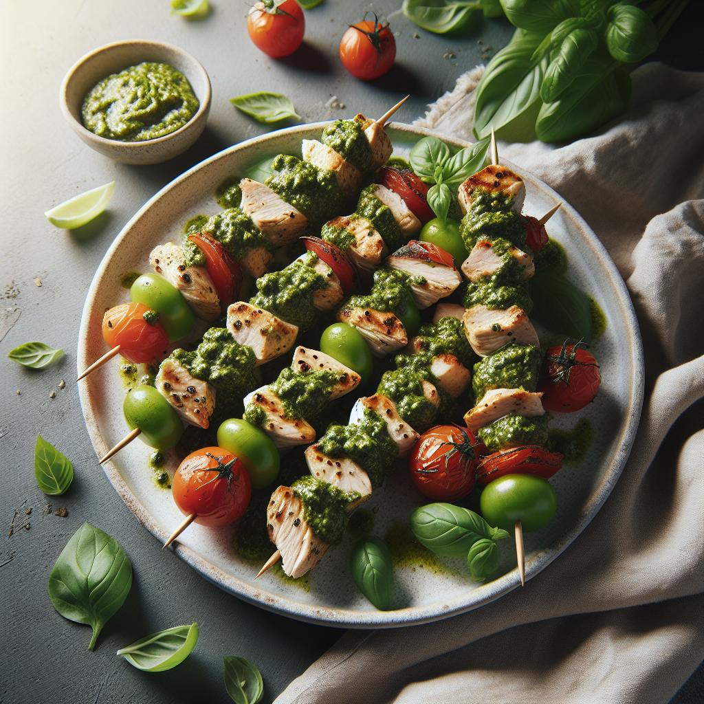 Savor the Flavor: Delicious Pesto Chicken Skewers Recipe