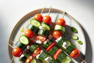 Fresh & Flavorful Cucumber Tomato Feta Skewers Recipe