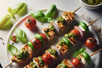 Savor the Flavor: Delicious Pesto Chicken Skewers Recipe