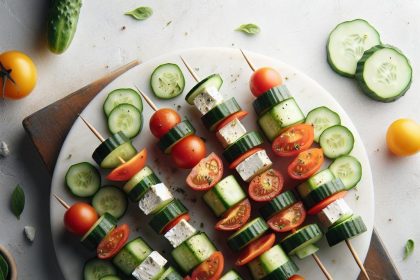 Fresh & Flavorful: Cucumber Tomato Feta Skewers Recipe